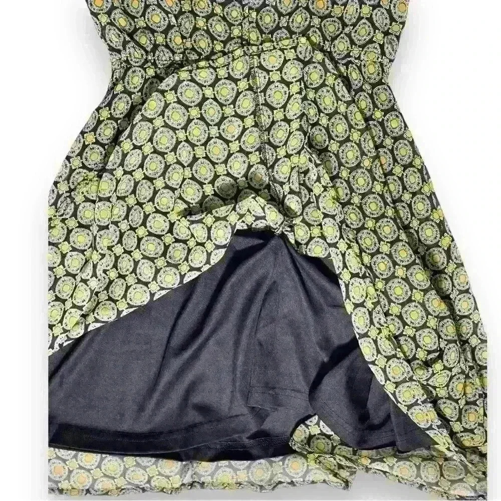 Womens Black and Yellow Moissanite Skater Sleeveless Dress Size Small by Bar III - Picture 8 of 8
